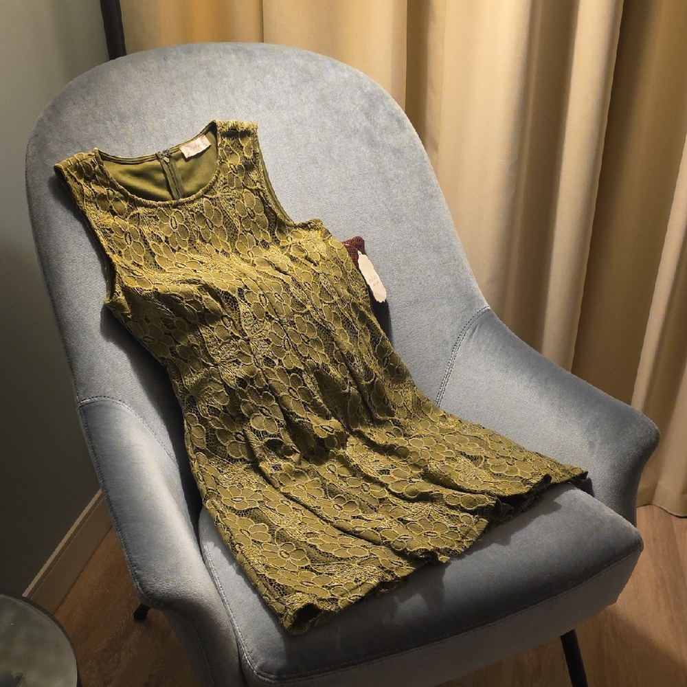 New With Tags! Altar'd State (Army/Olive Green) Dried Herb Lace Dress Size M